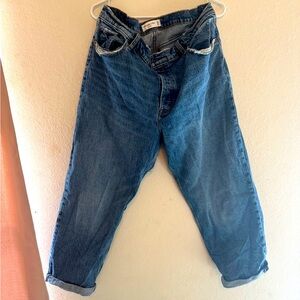 Abercrombie & Fitch The Dad High Rise Relaxed Jeans Faded Wash SZ 16/ 33